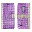 LG G Stylo LS770 Diamond Wallet Case DWC02 Purple Hot on Sale