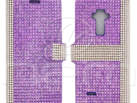 LG G Stylo LS770 Diamond Wallet Case DWC02 Purple Hot on Sale