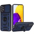 Samsung A73 Case w. Camera Cover Kickstand HYB09R Blue Fashion