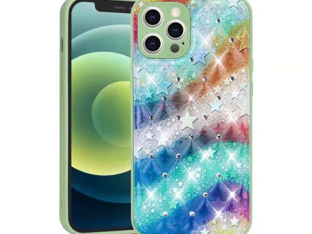 iPhone 13 6.1  Holographic Hybrid Case HYBD03 Rainbow Fashion