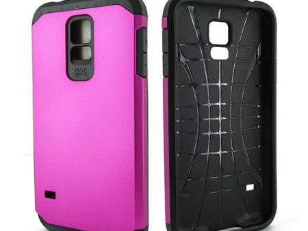 Samsung Galaxy S5 Hyb16 Case Hot Pink Black tpu Cheap