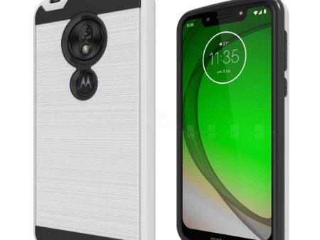 Motorola Moto G7 Play XT1952 Brushed Hybrid Case HYB32 Silver Hot on Sale