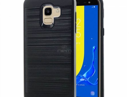 Samsung Galaxy J8 J810 Brushed Hybrid Case HYB32 Black Online now