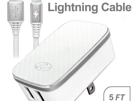 2in1 Universal Dual Port Travel Charger 3.4A Lightning White Discount