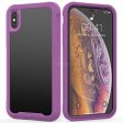 iPhone XS Max Defender Case Clear Back HYB03 - Purple For Discount