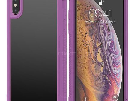 iPhone XS Max Defender Case Clear Back HYB03 - Purple For Discount