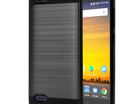 ZTE BLADE FORCE N9517 Brushed Hybrid Armor Case HYB32 Black Fashion