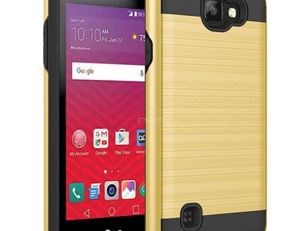 LG K3 (2017)   LS450 Brushed Hybrid Armor Case HYB32 Gold Hot on Sale