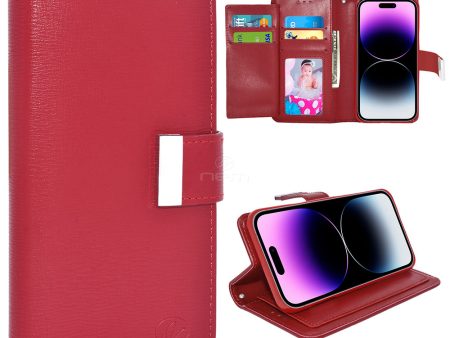 iPhone 14 Pro 6.1  Dual Flap Wallet Case WCFC13 Red Supply