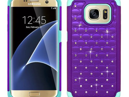 Samsung Galaxy S7 Edge Hybrid Case Diamond 01 Purple For Sale