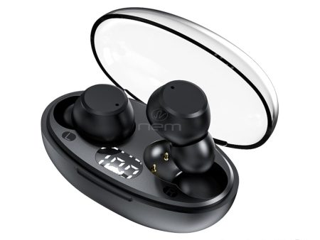 Bluetooth Wireless Earbuds Waterproof LED Display BT-T62 BK Online now