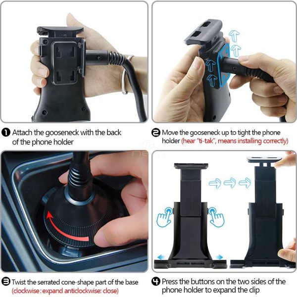 2-in-1 Tablet & Smart Phone Car Cup Holder HOL-416 Hot on Sale