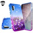 Samsung Galaxy Note 10+ Case,Galaxy Note 10 Plus Case Liquid Glitter Phone Case Waterfall Floating Quicksand Bling Sparkle Cute Protective Girls Women Cover for Galaxy Note 10 Plus W Temper Glass -  (Blue Purple Gradient) For Cheap