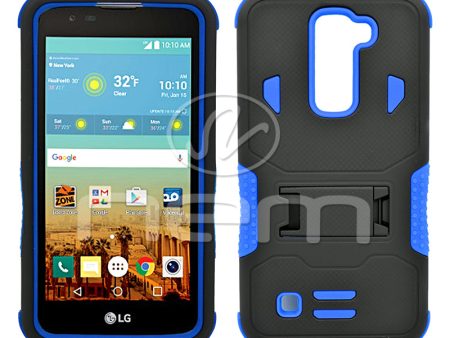 LG K7   Tribute 5 Hybrid Case 11 with Stand Blue Black Cheap