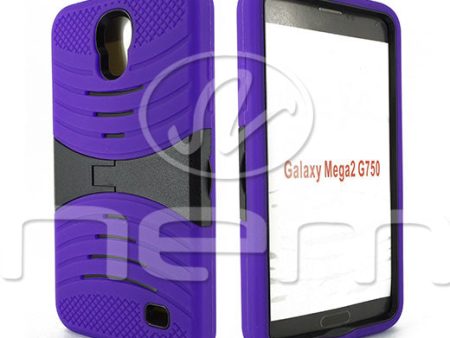 Samsung Galaxy Mega 2 Hybrid Case 08 with Stand Purple Black Discount