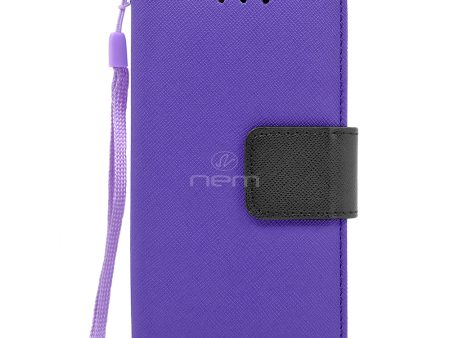 Samsung Galaxy J5 Folio Wallet Case WCFC09 Purple Black on Sale