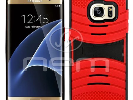 Samsung Galaxy S7 Edge Hybrid Case 08 With Stand Red Black Fashion