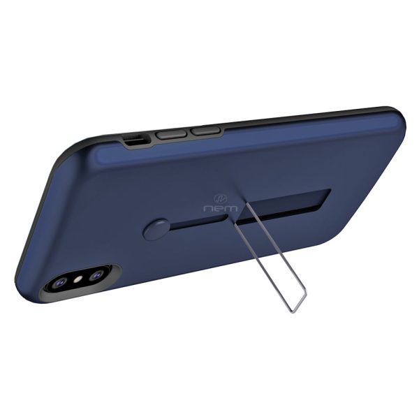 iPhone X   XS Hybrid Case HYB43 w. Loop Kickstand Blue Fashion