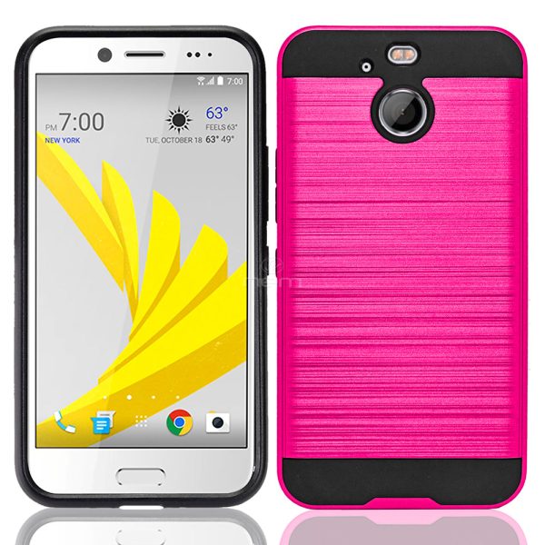 HTC Bolt Brushed Hybrid Armor Case HYB32 Hot Pink Cheap