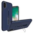 iPhone X   XS Hybrid Case HYB43 w. Loop Kickstand Blue Fashion