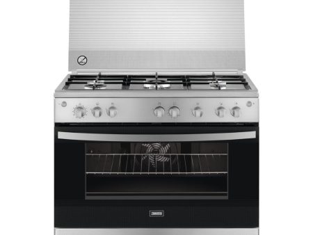 Zanussi Coolcast Gas Cooker, 5 Burners, 90 cm, Stainless Steel - ZCG91236XA Fashion