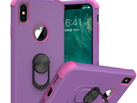 Apple iPhone XS Max Case,[Military Grade Drop Tested] Ring Kickstand Matte Case with Soft Edges, Shockproof and Anti-Drop Protection Case Compatible for Apple iPhone XS Max Case - Purple Online Hot Sale