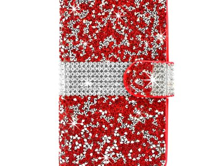 Apple iPhone X XS Diamond Wallet Case DWC03 Red Online Hot Sale