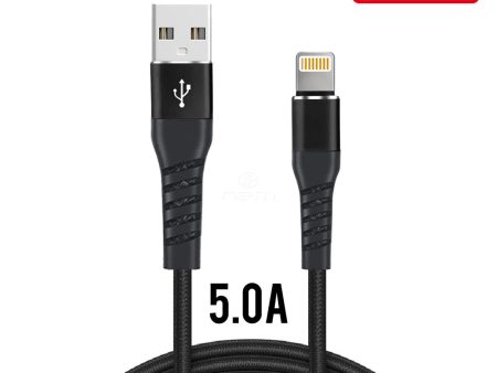 Lightning Nylon Fast Charging Cable 5.0A 10 FT Black Online