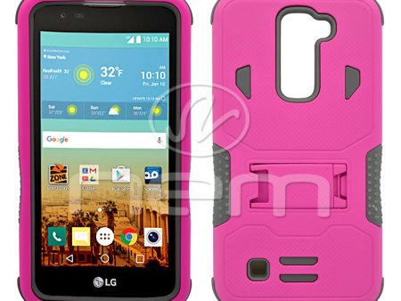 LG K7   Tribute 5 Hybrid Case 11 with Stand Pink Gray Online Sale