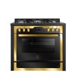 Unionaire i-Chef Golden Edition VIP Digital Gas Cooker, 5 Burners, 90 cm, Black Gold - C69GB-1GC-383-IDSP-S-PC-2W-AL Sale