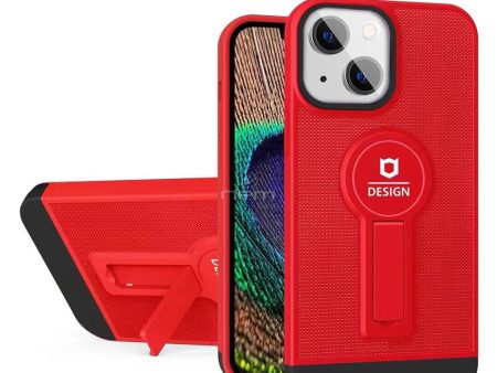 iPhone 14 Plus 6.7  Magnetic Kickstand Case HYB77 Red Online Hot Sale