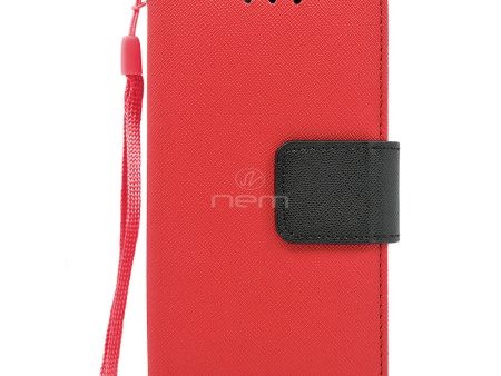 Samsung Galaxy J5 Folio Wallet Case WCFC09 Red Black For Discount