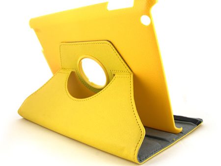 Apple iPad 3 FC05 Leather 360Deg Swivel Case w. Stand Yellow Fashion