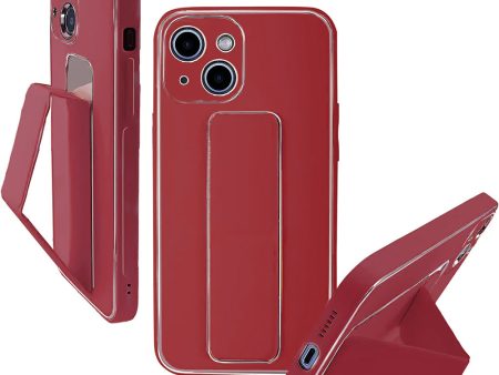 iPhone 14 Plus PU Leather Magnetic Stand Case TPC34 Red For Cheap