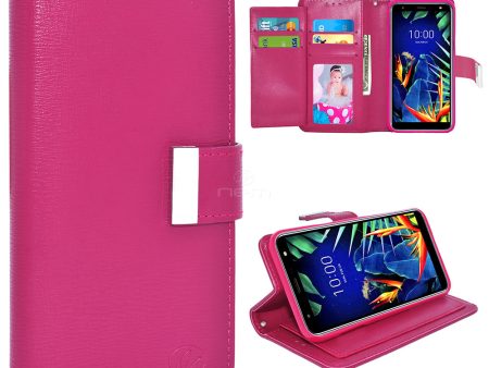 LG K40 X420 K12PLUS Double Flap Wallet Case WCFC13 Pink Online Hot Sale