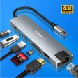 Kik_7 in 1 USB C Docking Station: 4K*2K HD, USB3.0 2.0, SD TF, USB C PD, RJ45 Ethernet. For Windows, Mac, Android, iOS for Universal Cell Phone, Device and More () For Sale