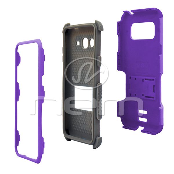 Samsung Galaxy J3 (2016) Hybrid Case 11 w. Stand Purple Gray on Sale