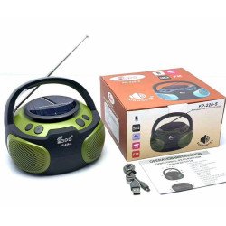 Classic CD Player Design Portable Bluetooth Speaker with Solar-Powered - Perfect for Outdoor Adventures and Sustainable Living FP226 for Universal Cell Phone And Bluetooth Device (Green) Online Hot Sale