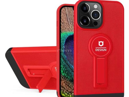 iPhone 14 Pro 6.1  Magnetic Kickstand Case HYB77 Red For Cheap