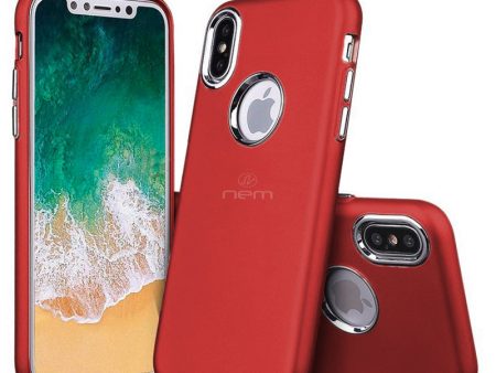 iPhone X   XS Electroplated Metallic Soft Case HYB41 Red Fashion