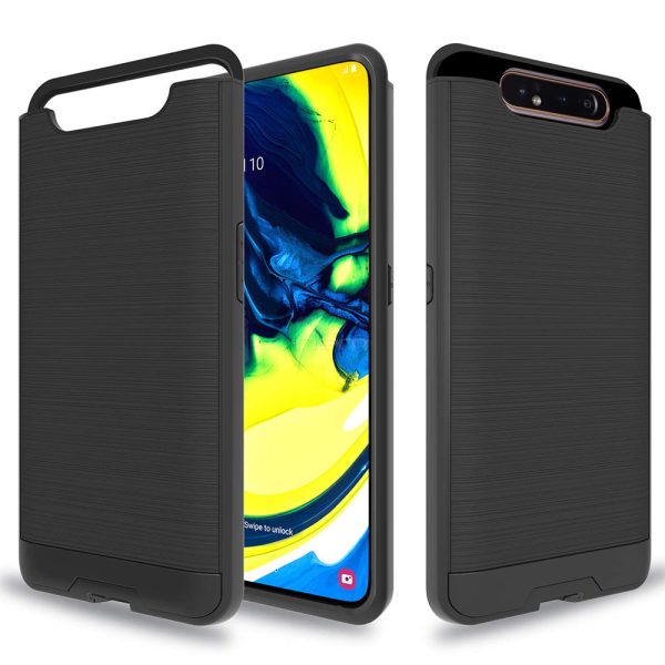 Samsung A80 A90 Brushed Hybrid Armor Case HYB32 Black For Cheap