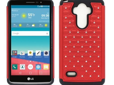 LG G Stylo LS770 Hybrid Case Diamond 01 Red Supply