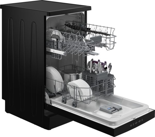 Beko Digital Dishwasher, 10 Place Settings, 5 Programs, Black - BDFS15020B For Cheap