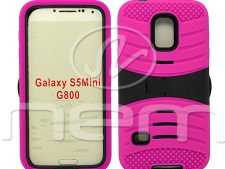 Samsung Galaxy S5 Mini Hybrid Case 08 with Stand Hotpink Black Supply