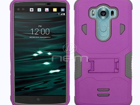 LG V10 Hybrid Case 11 with Stand Gray Purple Sale