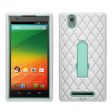 ZMAX Case, ZTE ZMAX Case, Heavy Duty Armor Diamond Rhinestone Hybrid Case with Kickstand - White Teal For Cheap