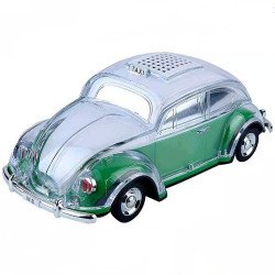 Crystal Clear Beetle Style Design Taxi Car Portable Bluetooth Speaker WS1937 for Phone, Device, Music, USB (Green) Online now