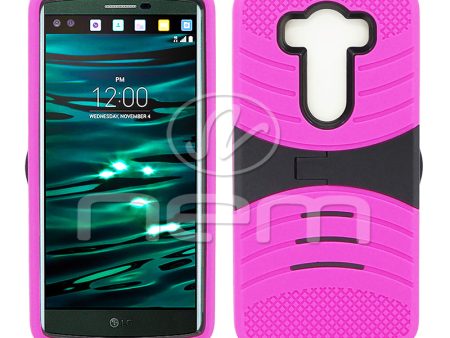 LG V10 Hybrid Case08 with stand Pink Black Online Hot Sale