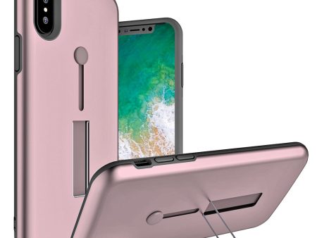 iPhone X   XS Hybrid Case HYB43 w. Loop Kickstand Rose Gold Online