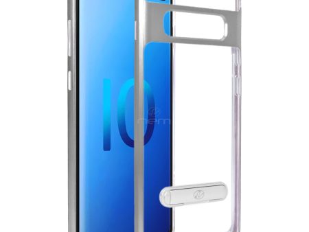 Samsung Galaxy S10 Clear TPU Bumper Case Stand TPS01 Silver Cheap